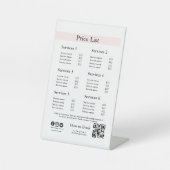 編集可能なビジネス価格表テンプレート | スパ、ネイル 台座サイン (正面)