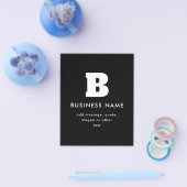 編集可能なビジネス名とスローガン | ブラック&ホワイト チラシ (シングル)