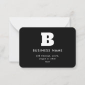 編集可能なビジネス名とスローガン | ブラック&ホワイト ノートカード (正面)