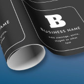 編集可能なビジネス名とスローガン | 黒と白 ラッピングペーパー