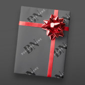 編集可能なビジネス名（またはその他のテキスト） グレー ラッピングペーパー