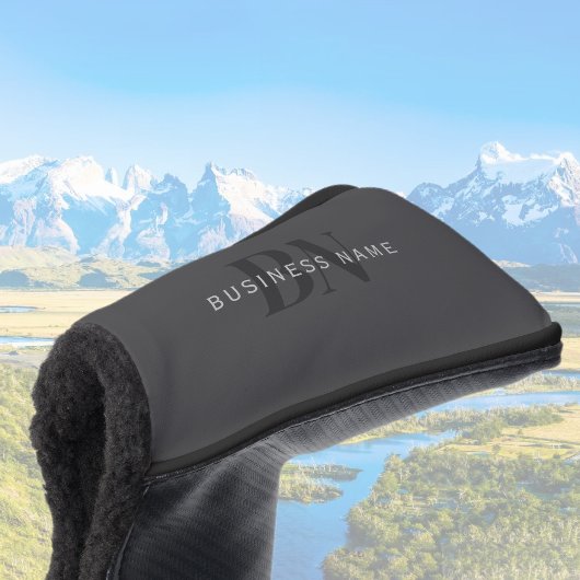 編集可能なビジネス名(またはその他の文字)グレー ゴルフヘッドカバー