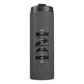 編集可能なビジネス名(またはその他の文字)グレー タンブラー (正面)