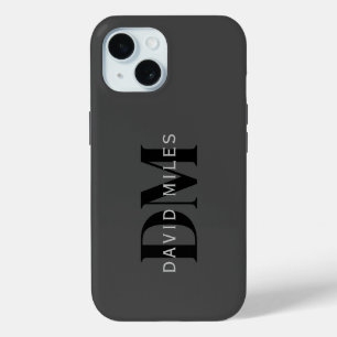 編集可能なビジネス名(またはその他の文字)グレー iPhone 15ケース