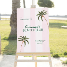 編集可能なビーチクラブカバナ誕生日