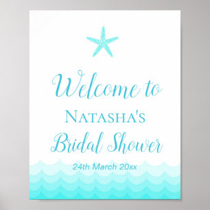 編集可能なビーチパーティーウェルカムサイン 8x10 ポスター