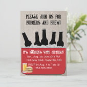 編集可能なビールとブルワリーの誕生日招待状 招待状 (スタンド正面)