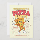 編集可能なピザパーティーバースデー招待状テンプレート 招待状 (正面)