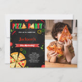 編集可能なピザフォトへの招待 招待状 (正面)