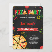 編集可能なピザ招待 招待状 (正面)