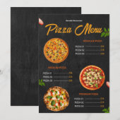 編集可能なピザ メニュー Pizzaria レストラン メニュー (正面/裏面)
