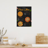 編集可能なピザ メニュー Pizzaria レストラン メニュー ポスター (キッチン)