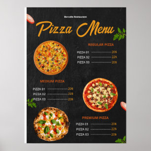 編集可能なピザ メニュー Pizzaria レストラン メニュー ポスター