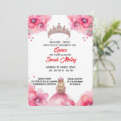 編集可能なピンクのキニエラ招待状テンプレート 招待状 (スタンド正面)