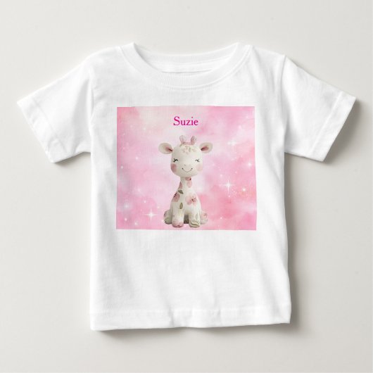編集可能なピンクのシノワーズリーTシャツ ベビーTシャツ (正面)