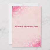 編集可能なピンクのバラの写真　人生の祝い 招待状 (裏面)