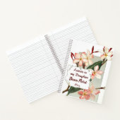 編集可能なピンクのプルメリアの手紙を娘に ノートブック (内部)