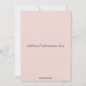 編集可能なピンクの花の招待状カード 招待状 (裏面)