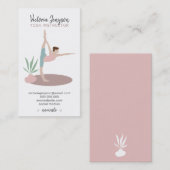 編集可能なピンクスピリチュアルヨガインストラクターのボホポーズ 名刺 (正面/裏面)