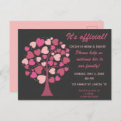 編集可能なファミリツリーのハートの採用招待状 インビテーションポストカード (正面/裏面)