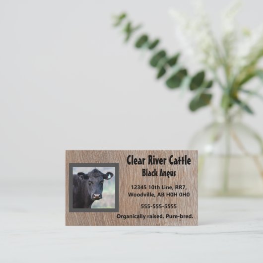 編集可能なファームの動物会社の写真 名刺 (スタンド正面)