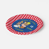 編集可能なファーム動物をテーマにした子供の誕生日パーティー ペーパープレート (アングル)