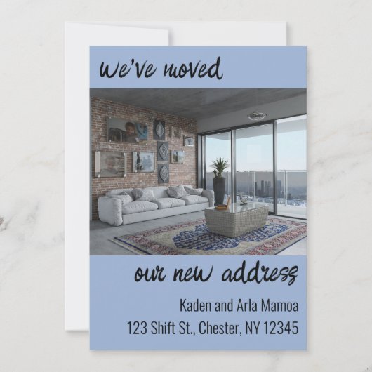 編集可能なフォトアドレス変更のお知らせ 招待状 (正面)