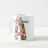 編集可能なフォトアルファベット文字A パーソナライズされた コーヒーマグカップ (正面左)