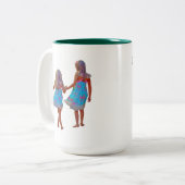 編集可能なフォトライフが姉妹により優れている ツートーンマグカップ (正面左)