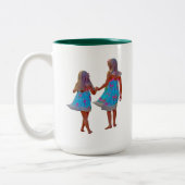 編集可能なフォトライフが姉妹により優れている ツートーンマグカップ (左)