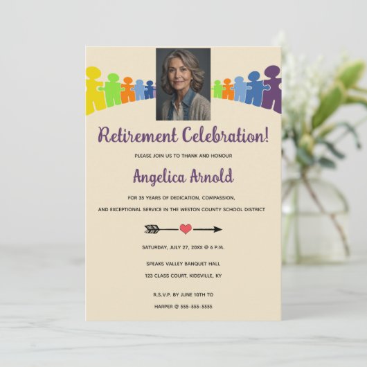 編集可能なフォト先生の削除 招待状 (スタンド正面)