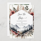 編集可能なフォト納屋周囲の庭結婚ズ セーブザデート (正面/裏面)