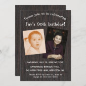 編集可能なフォト誕生日パーティー招待カード 招待状 (正面/裏面)