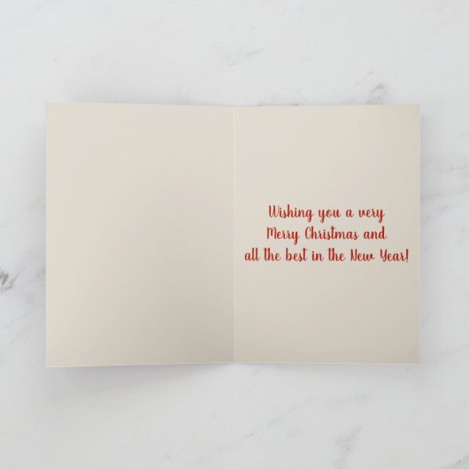 編集可能なフォークアートの鹿のクリスマスカード カード (内部)