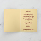 編集可能なフォークアート イグアナの誕生日 カード (内部)