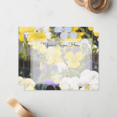 編集可能なフローラスミレとパンジーパターン ノートカード (正面/裏面インサイチュ)