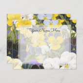 編集可能なフローラスミレとパンジーパターン ノートカード (正面/裏面)