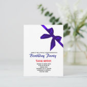 編集可能なブラックボウの誕生日招待状テンプレート 招待状 (スタンド正面)