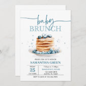 編集可能なブルーベリー ベイビー ブランシュ ベイビー シャワーの招待状 招待状 (正面/裏面)