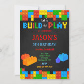 編集可能なブロック招待状 招待状 (正面)