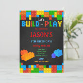 編集可能なブロック招待状 招待状 (スタンド正面)