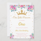 編集可能なプリンセスパーティーガール 招待状 (正面)