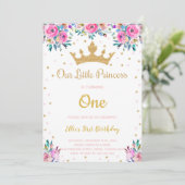 編集可能なプリンセスパーティーガール 招待状 (スタンド正面)