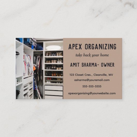 編集可能なプロフェッショナルオーガナイザ 名刺 (正面)