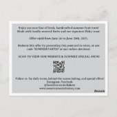 編集可能なプロモーションおよび割引の提供ビジネス ポストカード (裏面)