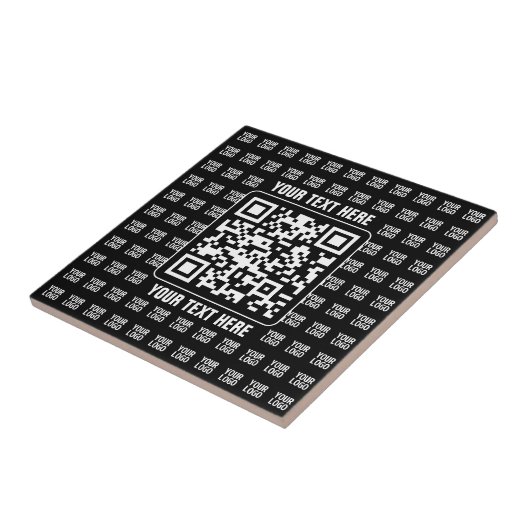 編集可能なプロモーションQRコード＋ロゴパターン タイル (側面)