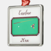 編集可能なプールテーブル メタルオーナメント (左)