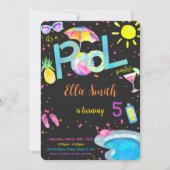 編集可能なプール誕生日招待 招待状 (正面)