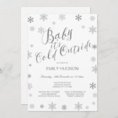 編集可能なベイビー・イッツ・コールド・アウトサイド・ベイビーシャワー 招待状 (正面/裏面)