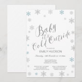 編集可能なベイビー イッツ コールド アウトサイド ベイビー シャワー  招待状 (正面/裏面)
